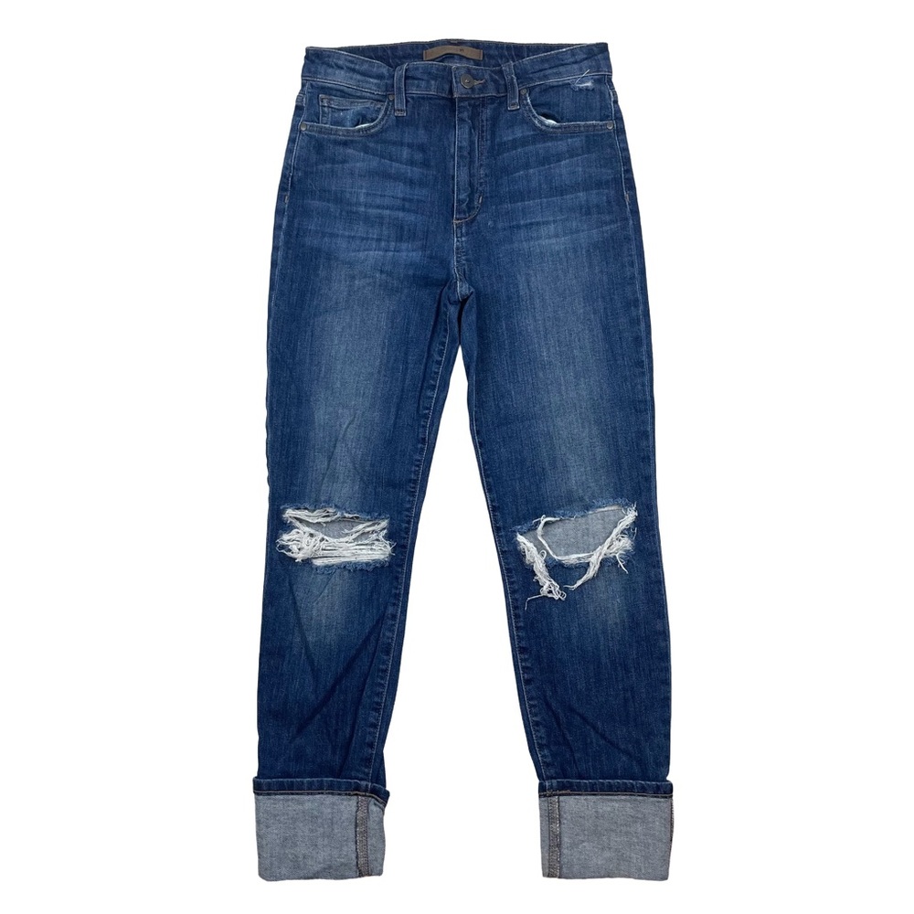 Joe's Jeans Dark Blue Distressed Ankle Jeans